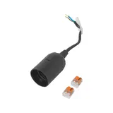 LCB LED-Beleuchtung Innovatives Design, hochwertige Technik & schnelle Lieferung! Renovierfassung Schwarz - E27 Fassung | Inkl. WAGO Verbindungsklemme 2-polig 4mm² 221-413 - Set