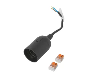 LCB LED-Beleuchtung Innovatives Design, hochwertige Technik & schnelle Lieferung! Renovierfassung Schwarz - E27 Fassung | Inkl. WAGO Verbindungsklemme 2-polig 4mm² 221-413 - Set