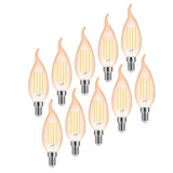 LCB LED-Beleuchtung Innovatives Design, hochwertige Technik & schnelle Lieferung! 10xE14 LED Lampe - C37 - 4W entspricht 50W -1800K extra Warmweiß - dimmbar