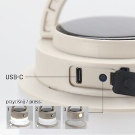 Spectrum LED Campingleuchte – LUMINA CAMPO – Solarpanel 121x191mm – Wiederaufladbare Powerbank, RGB-Beleuchtung, Robustes ABS+PP, Für Innen- und Außeneinsatz, Ideal für Abenteurer und umweltbewusste Nutzer. Spectrum LED Campingleuchte – LUMINA CAMPO – Solarpanel 121x191mm – Wiederaufladbare Powerbank, RGB-Beleuchtung, Robustes ABS+PP, Für Innen- und Außeneinsatz, Ideal für Abenteurer und umweltbewusste Nutzer.