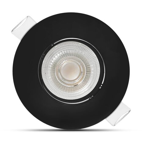 Modee Lighting LED inbouwspot Zwart- 4,9W vervangt 41W - 480lm - 4000K - Kantelbaar - Niet Dimbaar - D90xH22mm