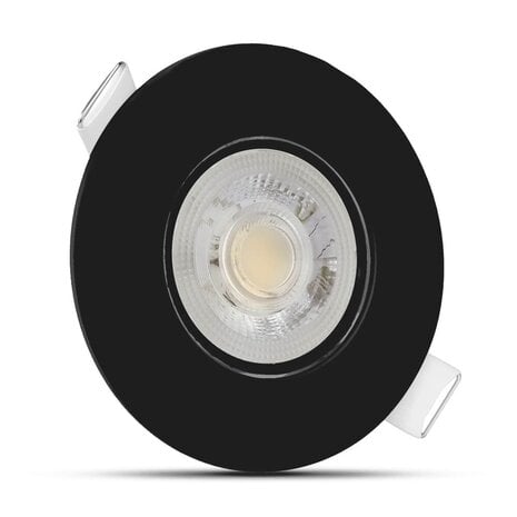 LED inbouwspot Zwart- 4,9W vervangt 41W - 480lm - 4000K - Kantelbaar - Niet Dimbaar - D90xH22mm LED inbouwspot Zwart- 4,9W vervangt 41W - 480lm - 4000K - Kantelbaar - Niet Dimbaar - D90xH22mm