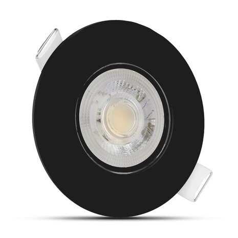 Modee Lighting LED inbouwspot Zwart- 4,9W vervangt 41W - 480lm - 4000K - Kantelbaar - Niet Dimbaar - D90xH22mm