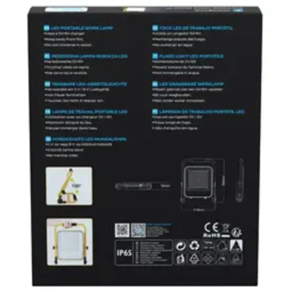 Aigostar Wiederaufladbare LED-Arbeitsleuchte IP65 – 100 W, 2400 Lumen – 6500 K Tageslichtweiß – Bis zu 12 Stunden Betriebszeit Aigostar Wiederaufladbare LED-Arbeitsleuchte IP65 – 100 W, 2400 Lumen – 6500 K Tageslichtweiß – Bis zu 12 Stunden Betriebszeit