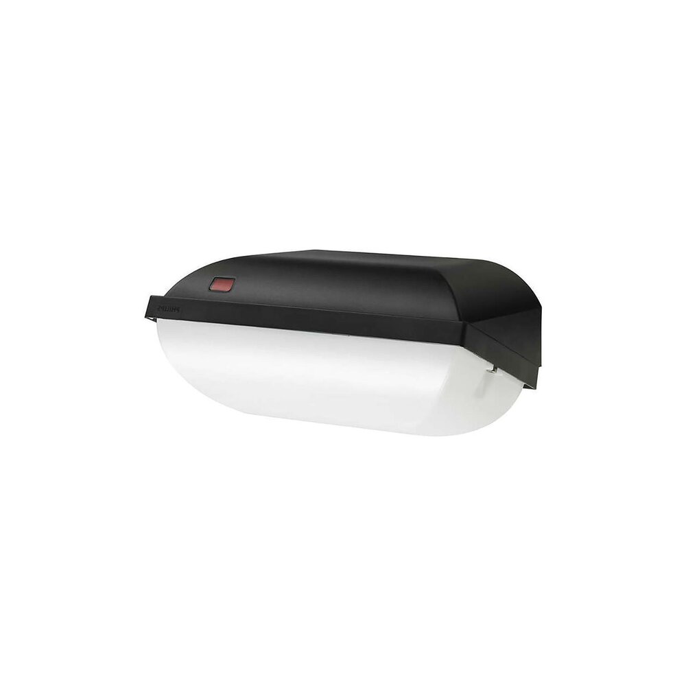 Philips | Offizieller Philips-Vertriebspartner LED Sicherheit Coreline BWC110 Schwarz 9W 900lm - 830 Warmweiß | 242x110mm - IP54 - Lichtsensor