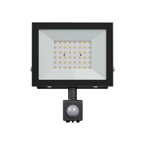 Spectrum Led-Scheinwerfer Aluminium Schwarz 50W 4300lm 100D - 840 Kaltweiß | IP44 - Bewegungs- Und Lichtsensor - Symmetrisch Spectrum Led-Scheinwerfer Aluminium Schwarz 50W 4300lm 100D - 840 Kaltweiß | IP44 - Bewegungs- Und Lichtsensor - Symmetrisch