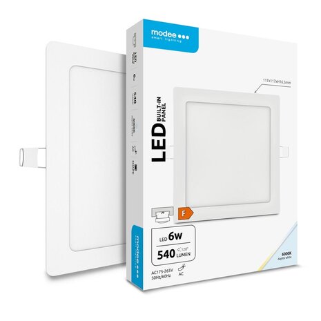 LED Einbaustrahler flach Eckig 115MM - 6W - Downlight rechteckig - 230V - 100x100mm LED Einbaustrahler flach Eckig 115MM - 6W - Downlight rechteckig - 230V - 100x100mm
