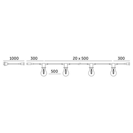 Kobi LED-Leuchten – Effizient & Zuverlässig MIMOSA Lichterkette - 20m - 20x LED Lampe E27 - Exkl. Glühbirnen