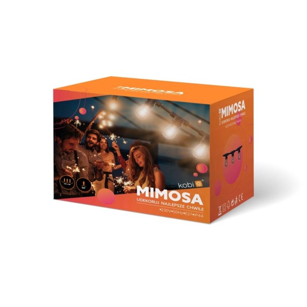 Kobi LED-Leuchten – Effizient & Zuverlässig MIMOSA Lichterkette - 20m - 20x LED Lampe E27 - Exkl. Glühbirnen
