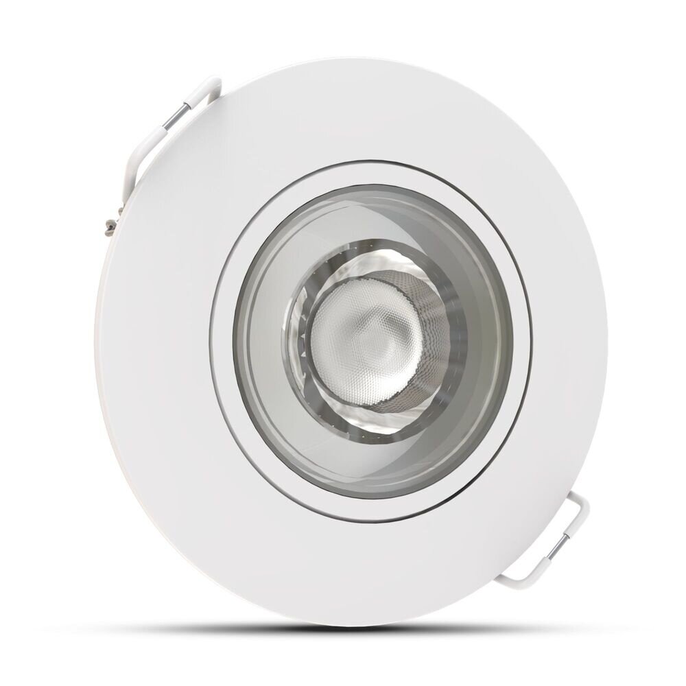 Modee Lighting LED-Einbaustrahler - Weiß - 4W - 3CCT - 3000K/4000K/6500K - 480lm - IP44 - 80mm - Schwenkbar - Dimmbar | Ausschnittgröße 68mm