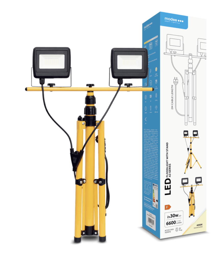 Technik Professional LED Baustrahler - 2x30W 5400 Lumen - 4000K - IP65