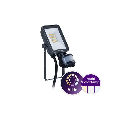 Philips | Offizieller Philips-Vertriebspartner LED-Scheinwerfer Ledinaire BVP167 10W 1200lm 110D - 830-840-865 CCT | IP65 - Bewegungs- und Lichtsensor - Symmetrisch