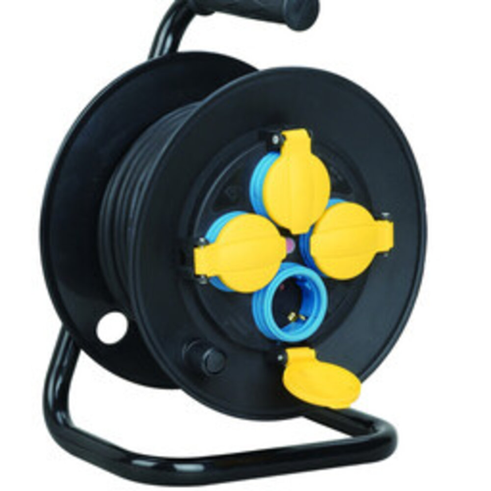 Technik Kabeltrommel 25m - 4-fach H07RN-F IP44 16A - 3x1,5mm² - Industriequalität Technik Kabeltrommel 25m - 4-fach H07RN-F IP44 16A - 3x1,5mm² - Industriequalität