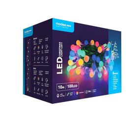 Modee Lighting LED-Weihnachtsgirlande - 100 LEDs - 10 Meter - 10 cm - Mehrfarbig - Mit Adapter