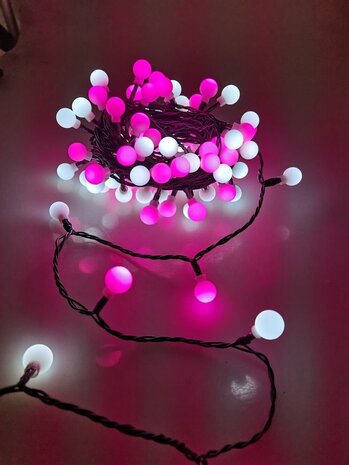Rosa & Kaltweiße Weihnachtsbeleuchtung - 10 Meter - 100 LEDs Rosa & Kaltweiße Weihnachtsbeleuchtung - 10 Meter - 100 LEDs