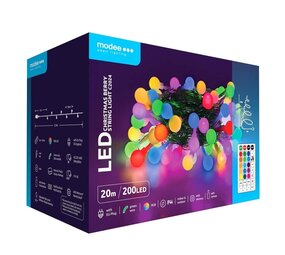 Modee RGB Weihnachtsbeleuchtung - 20 Meter - 200 LEDs - Inkl. Fernbedienung