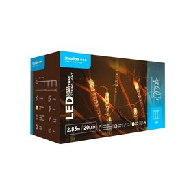 Modee Weihnachts-Eiszapfen-Lichterkette mit Batterie - 2,85 Meter - 20 LEDs - Warmweiß Modee Weihnachts-Eiszapfen-Lichterkette mit Batterie - 2,85 Meter - 20 LEDs - Warmweiß