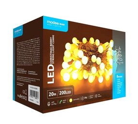 Modee Lighting Warmweiße Weihnachtsbeleuchtung - 20 Meter - 200 LEDs - IP44