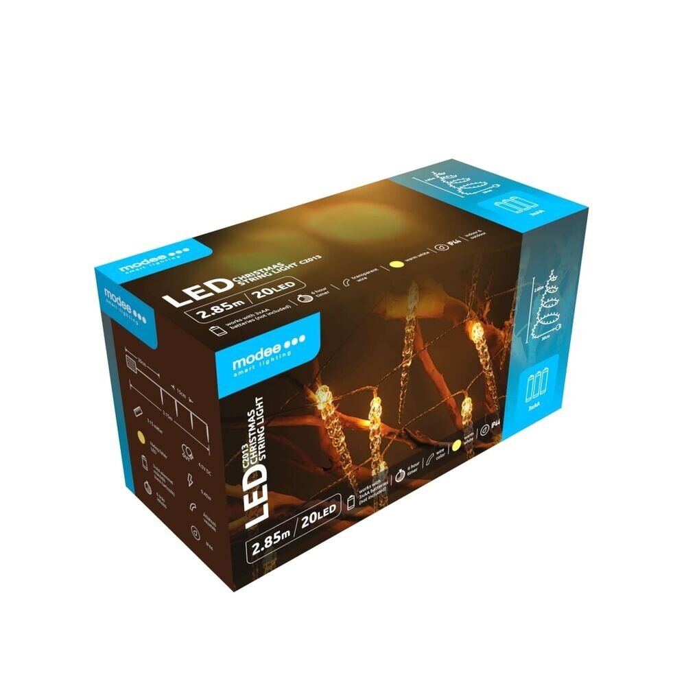 Weihnachts-Eiszapfen-Lichterkette mit Batterie - 2,85 Meter - 20 LEDs - Warmweiß Weihnachts-Eiszapfen-Lichterkette mit Batterie - 2,85 Meter - 20 LEDs - Warmweiß