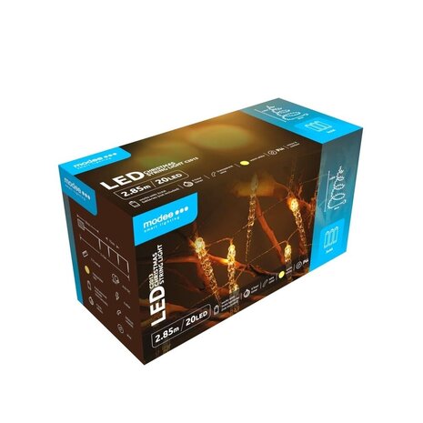 Modee Lighting Weihnachts-Eiszapfen-Lichterkette mit Batterie - 2,85 Meter - 20 LEDs - Warmweiß Modee Lighting Weihnachts-Eiszapfen-Lichterkette mit Batterie - 2,85 Meter - 20 LEDs - Warmweiß