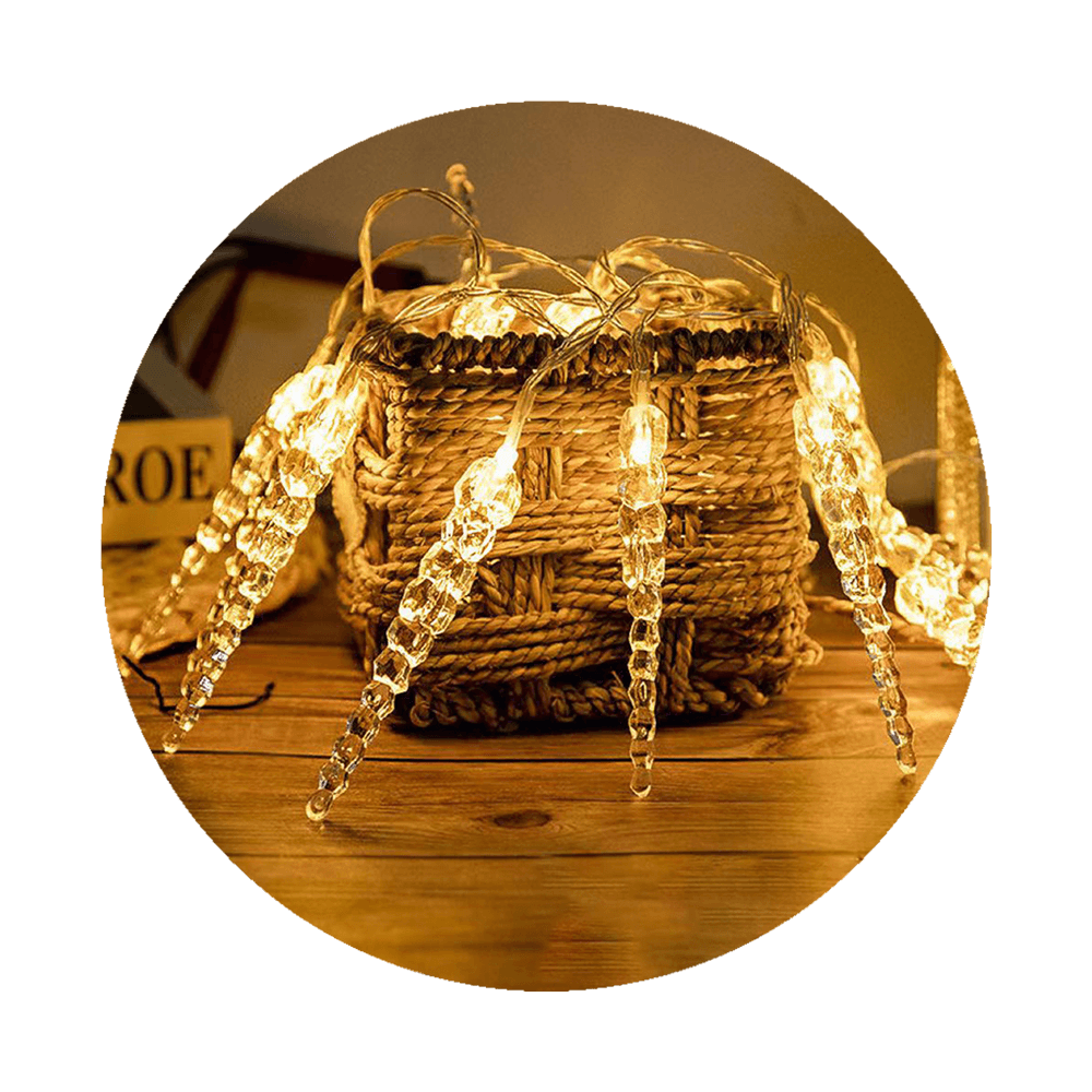 Weihnachts-Eiszapfen-Lichterkette mit Batterie - 2,85 Meter - 20 LEDs - Warmweiß Weihnachts-Eiszapfen-Lichterkette mit Batterie - 2,85 Meter - 20 LEDs - Warmweiß