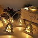 Weihnachtslichterkette mit weißen Weihnachtsbäumen - 1,2 Meter - 10 LEDs - Batteriebetrieben