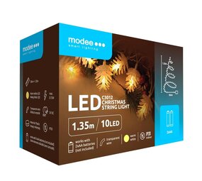 Modee Lighting Weihnachtslichterkette mit Tannenzapfen – 1,65 Meter – 10 LEDs – Batteriebetrieben