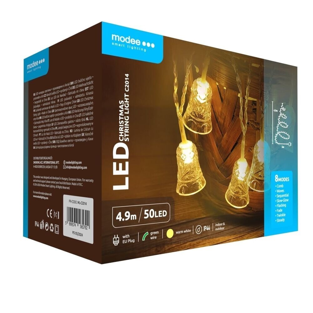Modee Lighting Warmweiße Weihnachtsbeleuchtung - 5 Meter - 50 LEDs - IP44