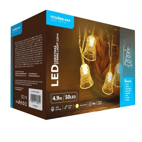 Modee Lighting Warmweiße Weihnachtsbeleuchtung - 5 Meter - 50 LEDs - IP44