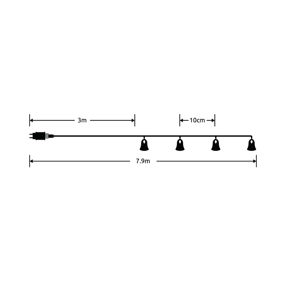 Warmweiße Weihnachtsbeleuchtung - 5 Meter - 50 LEDs - IP44 Warmweiße Weihnachtsbeleuchtung - 5 Meter - 50 LEDs - IP44