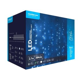 Modee Lighting Weihnachtsbeleuchtung Eiszapfen 2,1m kaltweiß - 384 LEDs - IP44