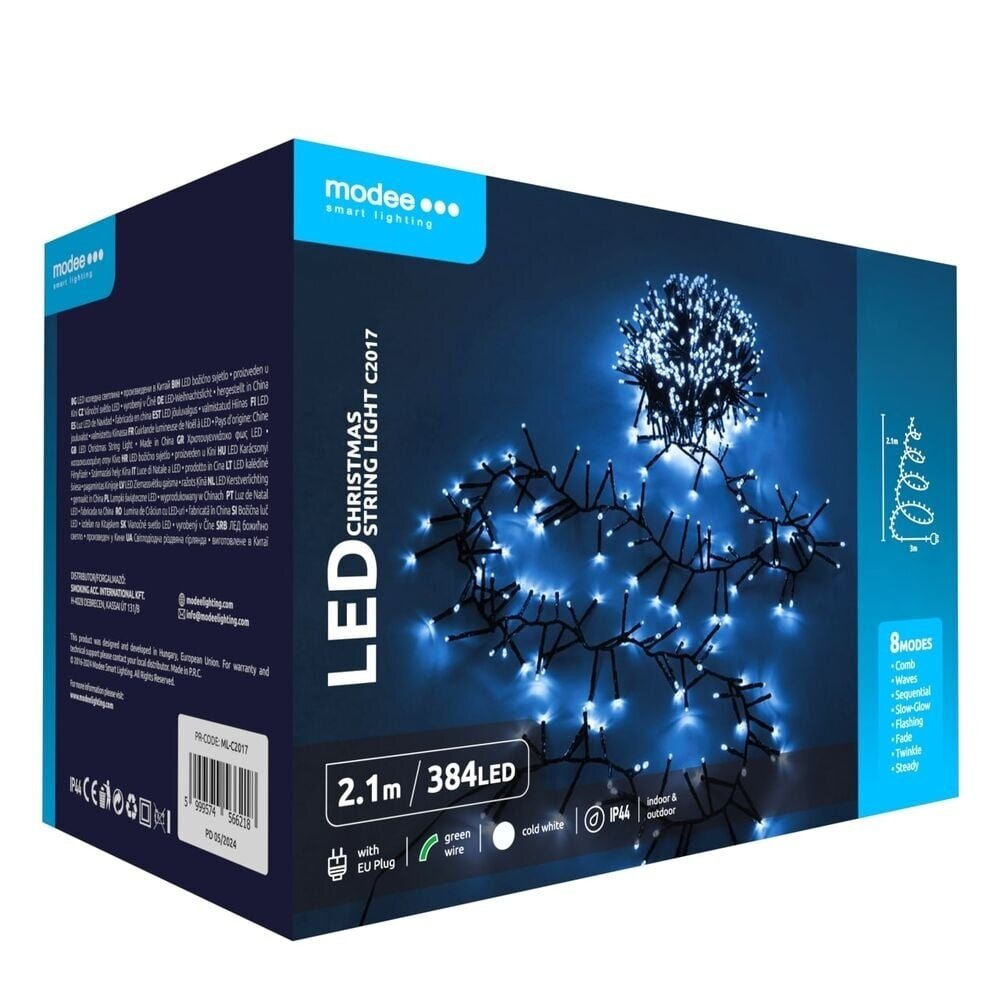 Modee Lighting Weihnachtsbeleuchtung Eiszapfen 2,1m kaltweiß - 384 LEDs - IP44
