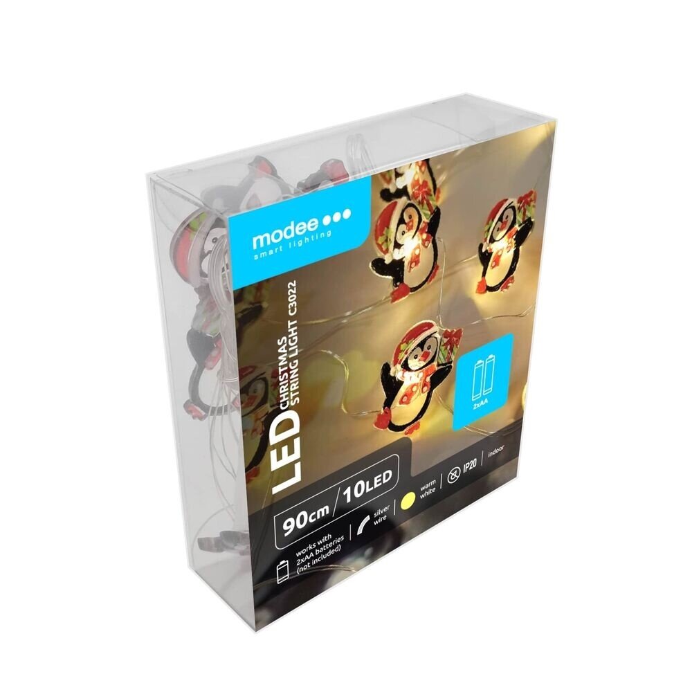 Modee Lighting Weihnachtslichterkette mit Pinguinen - 1,2 Meter - 10 LEDs - Batteriebetrieben