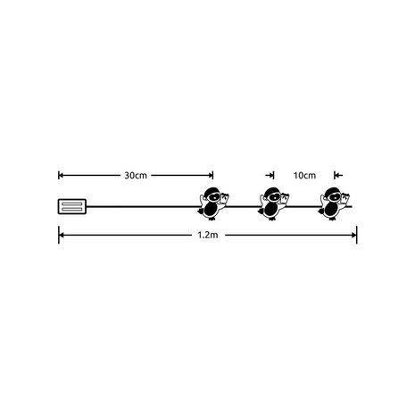 Weihnachtslichterkette mit Pinguinen - 1,2 Meter - 10 LEDs - Batteriebetrieben Weihnachtslichterkette mit Pinguinen - 1,2 Meter - 10 LEDs - Batteriebetrieben