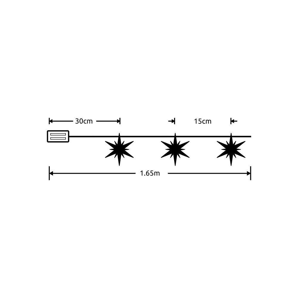 Weihnachtslichterkette mit Sternen - 1,65 Meter - 10 LEDs - Batteriebetrieben Weihnachtslichterkette mit Sternen - 1,65 Meter - 10 LEDs - Batteriebetrieben