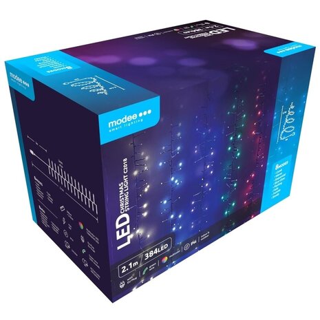 Modee Lighting Weihnachtsbeleuchtung Eiszapfen 2,1m Multicolor - 2,1 Meter - 384 LEDs - IP44