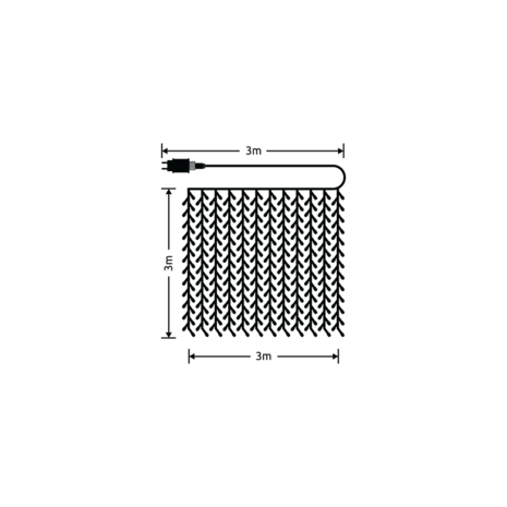 Modee Lighting Weihnachtslichtervorhang - 3x3 Meter - 300 LEDs - 2700K