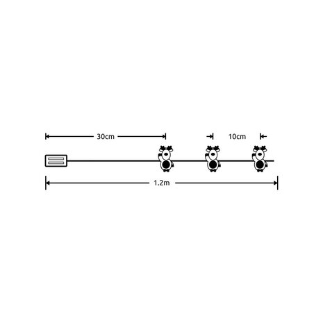Weihnachtslichterkette mit Rentiermotiv – 1,2 Meter – 10 LEDs – batteriebetrieben Weihnachtslichterkette mit Rentiermotiv – 1,2 Meter – 10 LEDs – batteriebetrieben