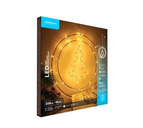 Modee LED Weihnachtskranz Weihnachtsbaum - Ø50cm - 48 LEDs - Warmweiß - Batteriebetrieben Modee LED Weihnachtskranz Weihnachtsbaum - Ø50cm - 48 LEDs - Warmweiß - Batteriebetrieben