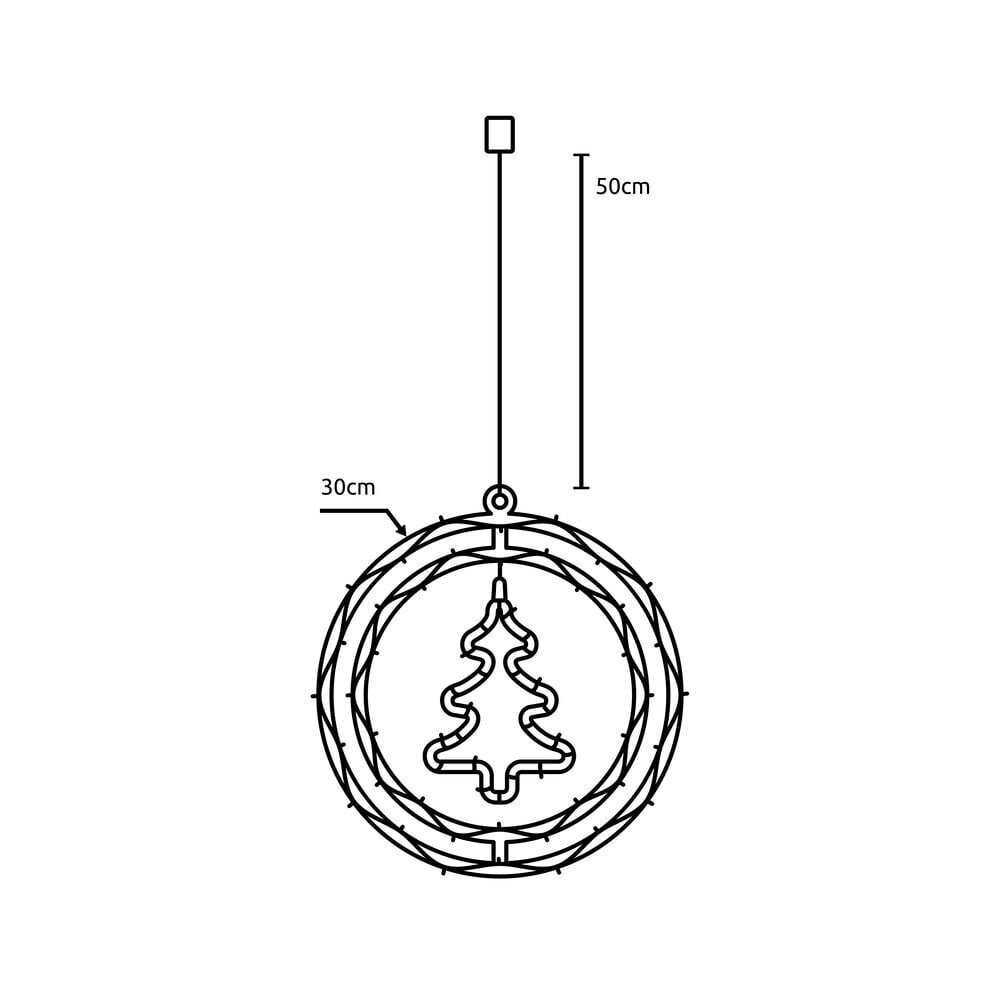 Modee Lighting LED Weihnachtskranz Weihnachtsbaum - Ø30cm - 48 LEDs - Warmweiß - Batteriebetrieben