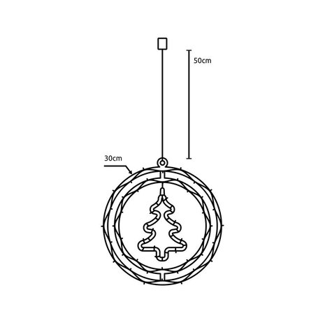 Modee LED Weihnachtskranz Weihnachtsbaum - Ø30cm - 48 LEDs - Warmweiß - Batteriebetrieben