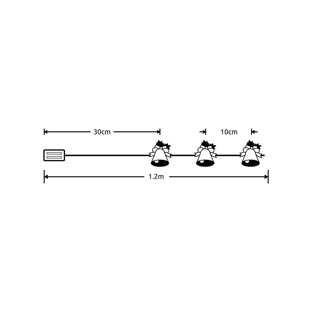 Weihnachtslichterkette Glocke - 1,2 Meter - 10 LEDs - Warmweiß - Batterie Weihnachtslichterkette Glocke - 1,2 Meter - 10 LEDs - Warmweiß - Batterie