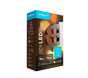 Modee Weihnachts-Schneemann-Lichterkette mit LED-Clips - 1,2 Meter - 10 LEDs - Warmweiß