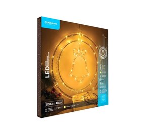 Modee Lighting LED-Weihnachtskranzglocke - Ø30cm - 48 LEDs - Warmweiß - Batteriebetrieben