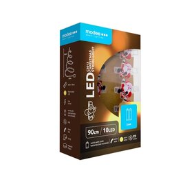 Modee Weihnachtsmann-Lichterkette mit LED-Clips - 1,2 Meter - 10 LEDs - Warmweiß