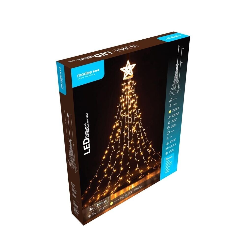 Modee Lighting Weihnachtsstern Warmweiß - 3 Meter - 300 LEDs - IP44