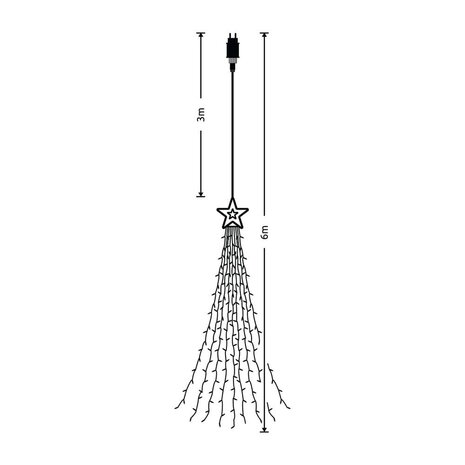 Weihnachtsstern Warmweiß - 3 Meter - 300 LEDs - IP44 Weihnachtsstern Warmweiß - 3 Meter - 300 LEDs - IP44