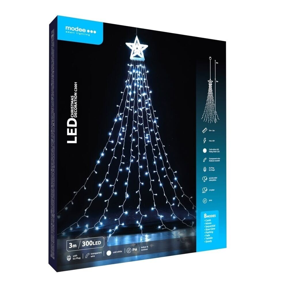 Weihnachts-Clusterbeleuchtung Kaltweiß - 3 Meter - 300 LEDs - IP44 Weihnachts-Clusterbeleuchtung Kaltweiß - 3 Meter - 300 LEDs - IP44