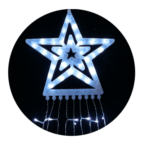 Modee Lighting Weihnachts-Clusterbeleuchtung Kaltweiß - 3 Meter - 300 LEDs - IP44