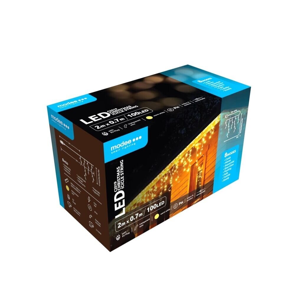 Modee Lighting Anschließbare Eiszapfenlichter - 2 Meter - 100 LEDs - Warmweiß